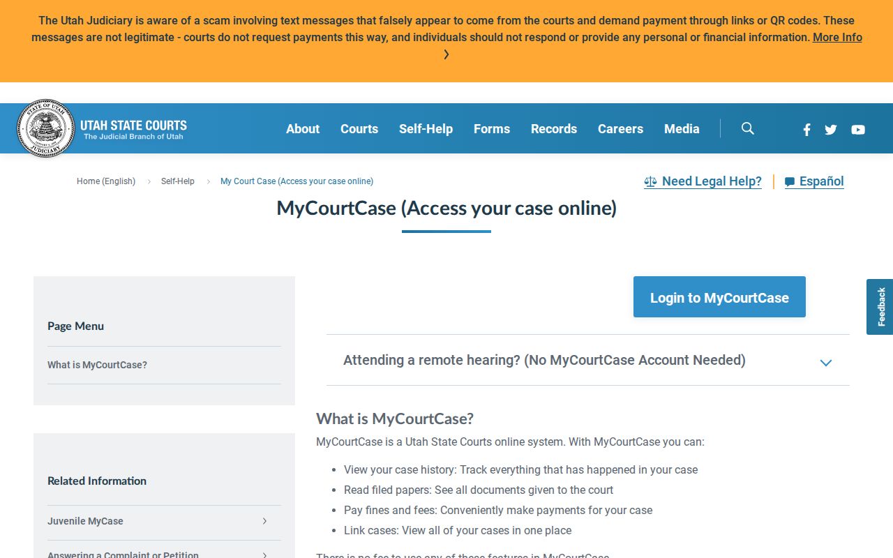 Juab County criminal court cases available to parties in MyCase