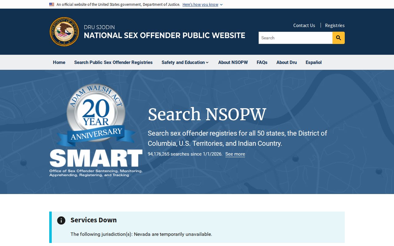 Juab County sex offender search national NSOPW gateway